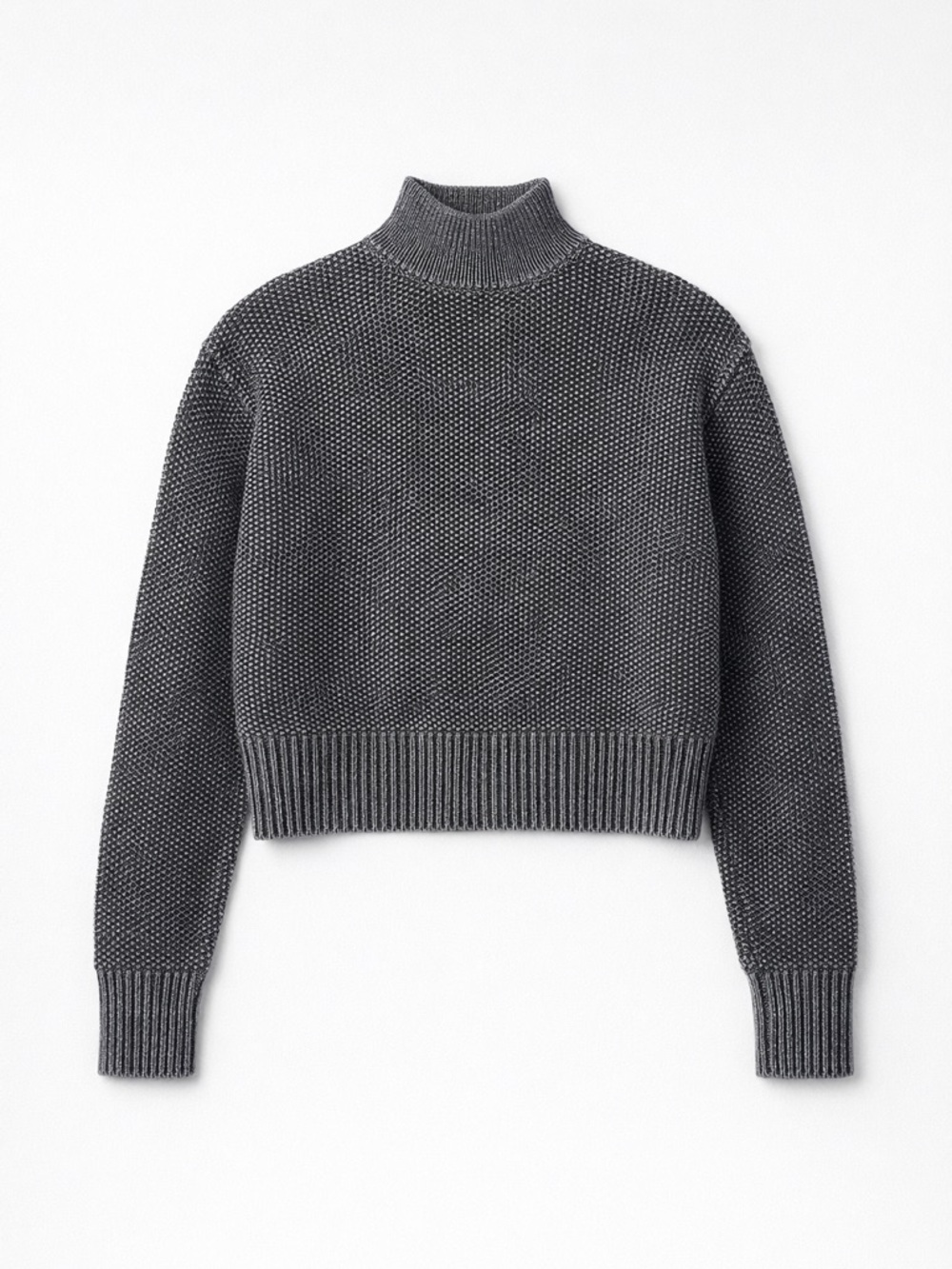 Forever 21 Charcoal Mock Neck Knit Sweater